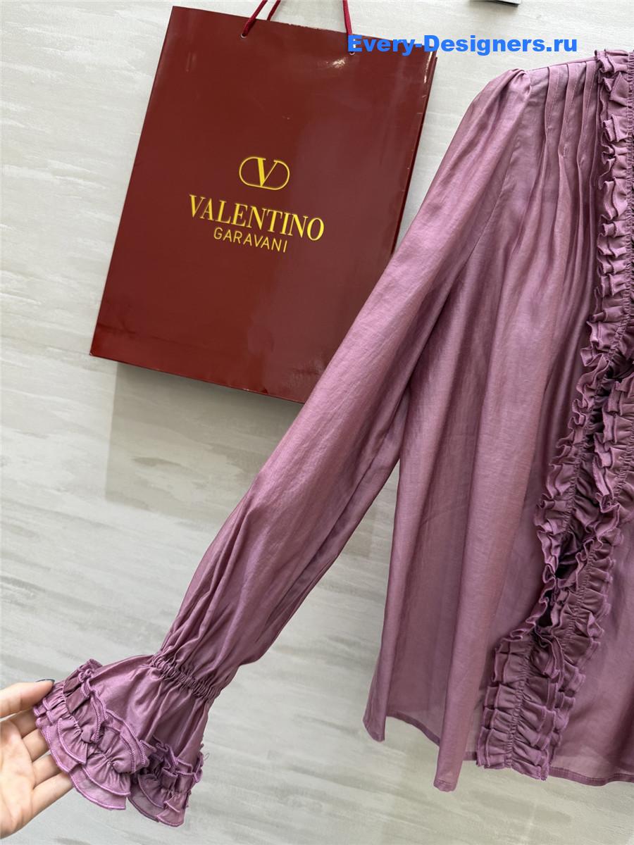 Va1e*ntin0 purple tencel flower shirt
