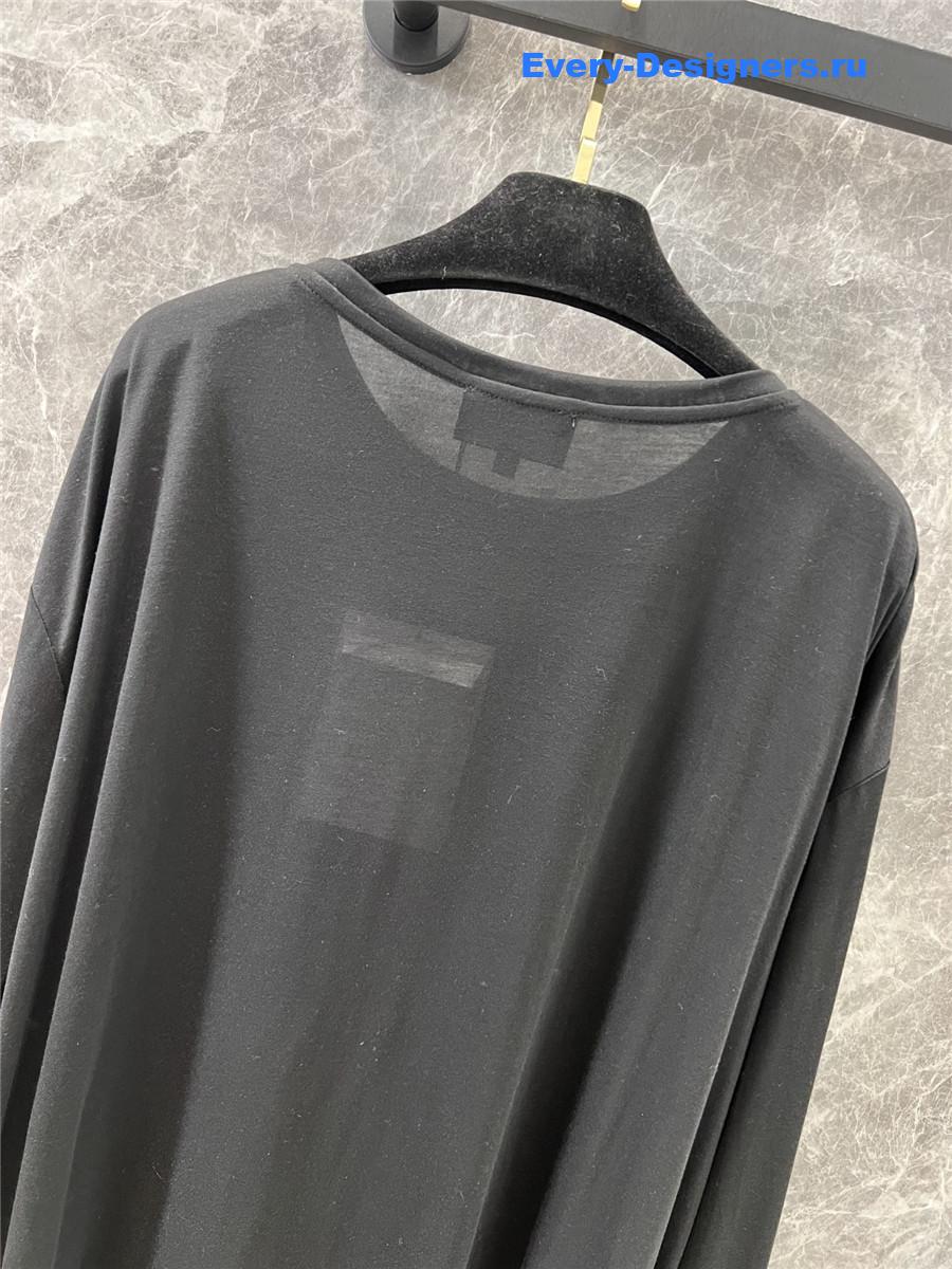 Ch**el logo print long sleeve top black