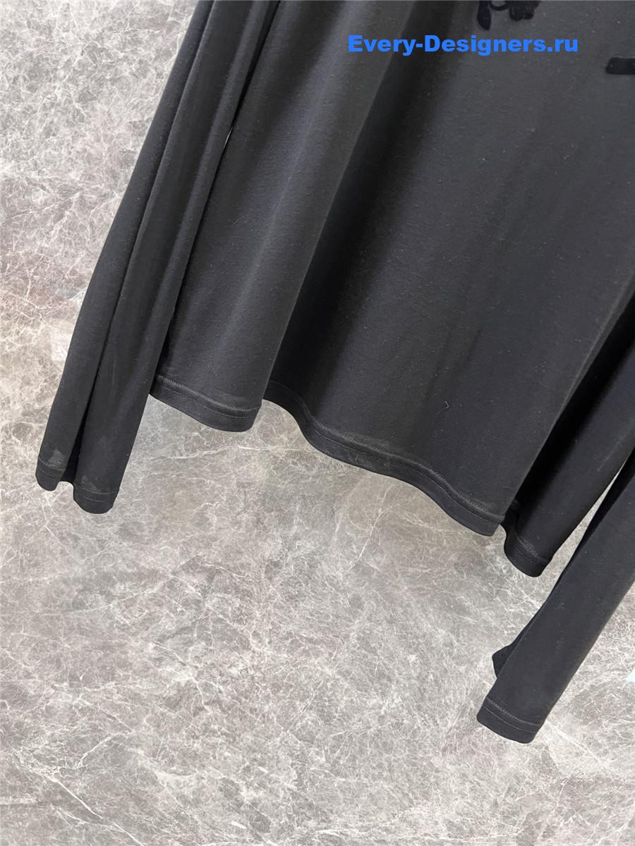 Ch**el logo print long sleeve top black