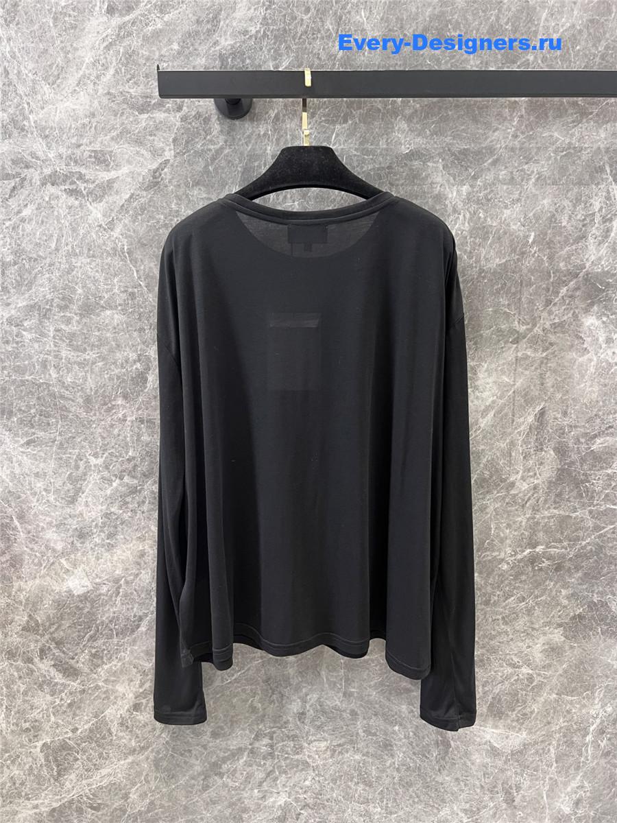 Ch**el logo print long sleeve top black