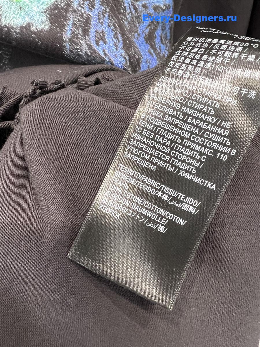 Ba1en*iaga lettering printed crew neck t-shirt black