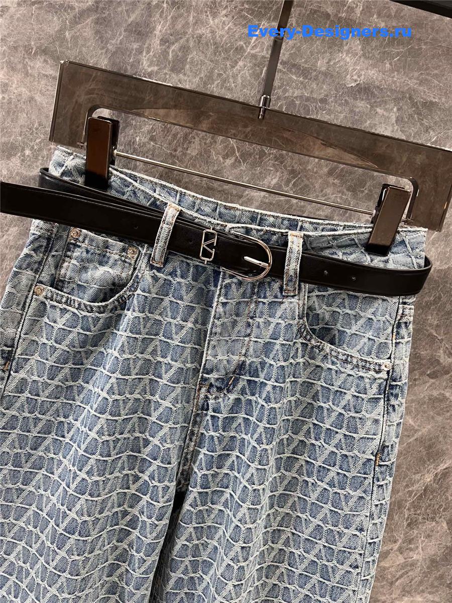 Va1e*ntin0 jacquard denim trousers