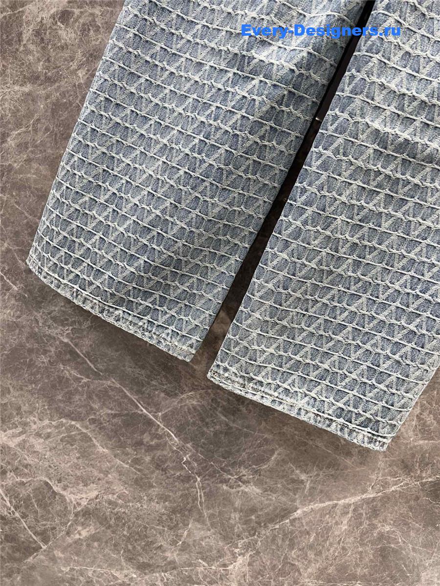 Va1e*ntin0 jacquard denim trousers