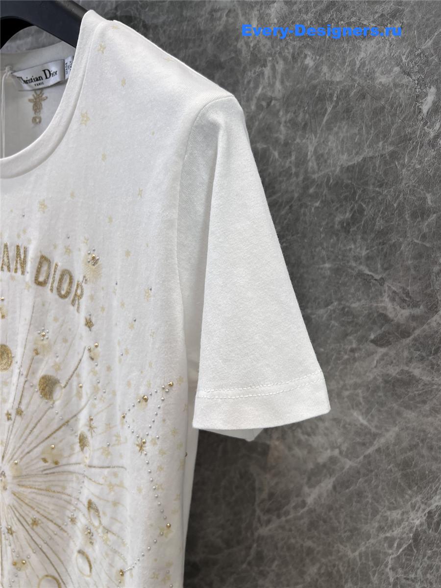 D10r gold-tone embroidered t-shirt