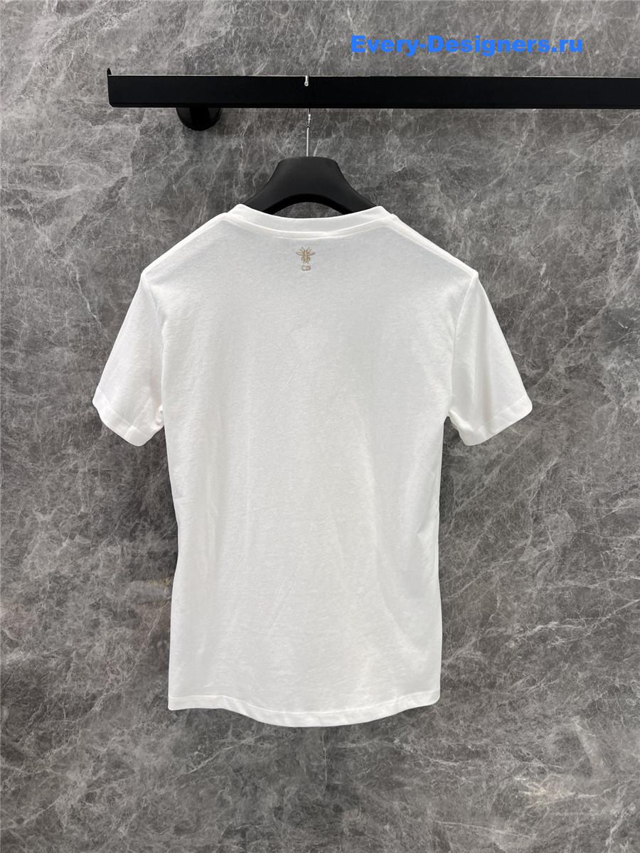 D10r gold-tone embroidered t-shirt