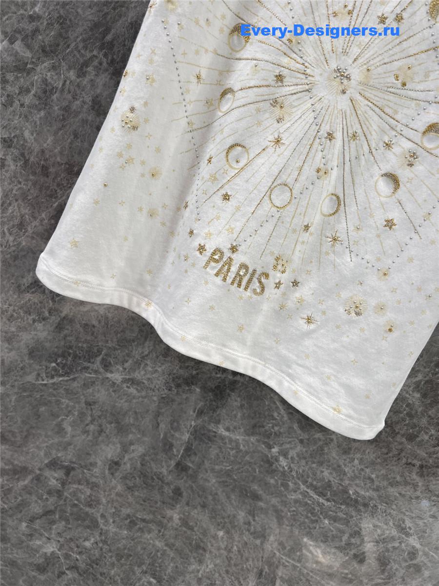 D10r gold-tone embroidered t-shirt