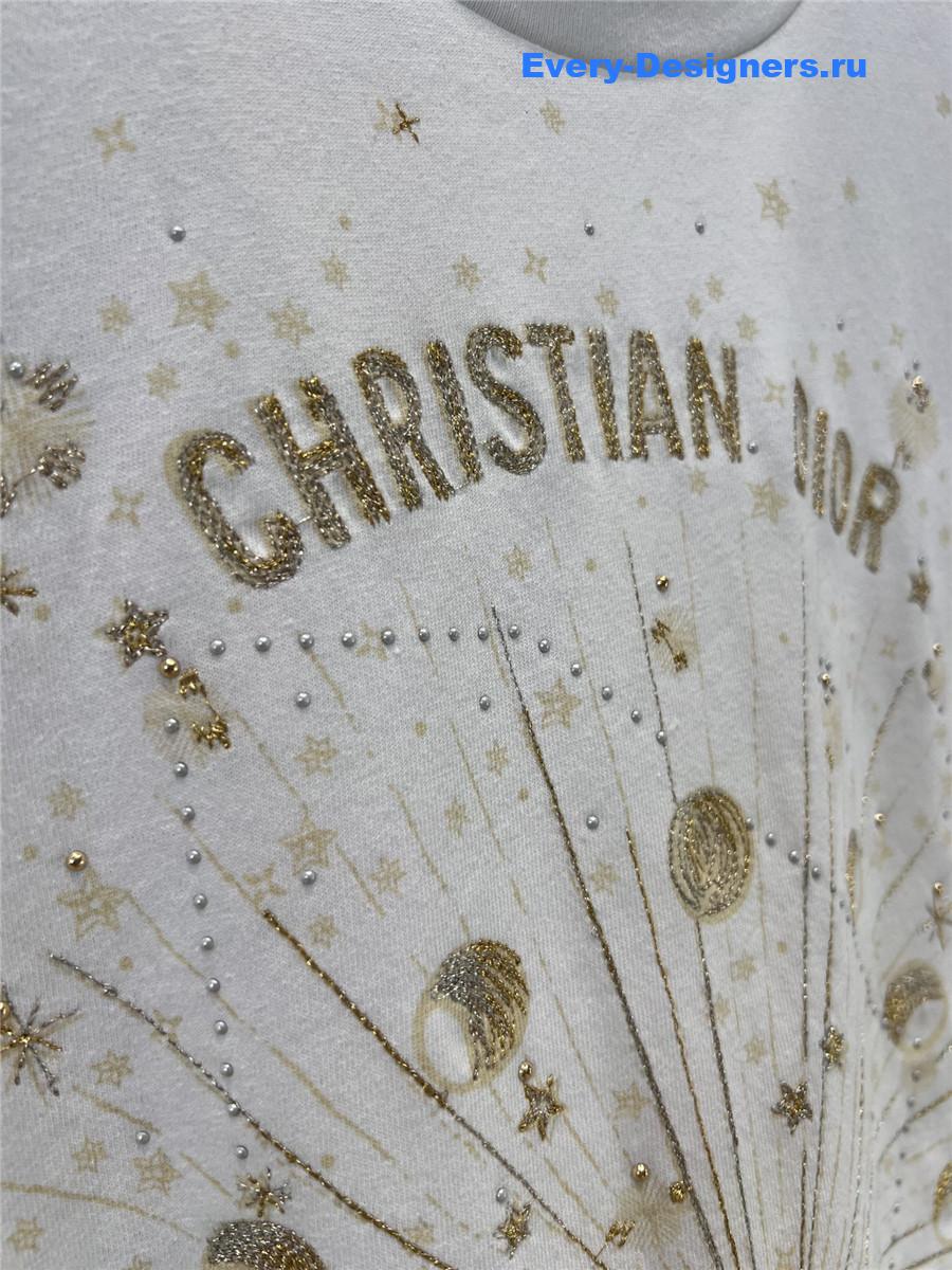 D10r gold-tone embroidered t-shirt