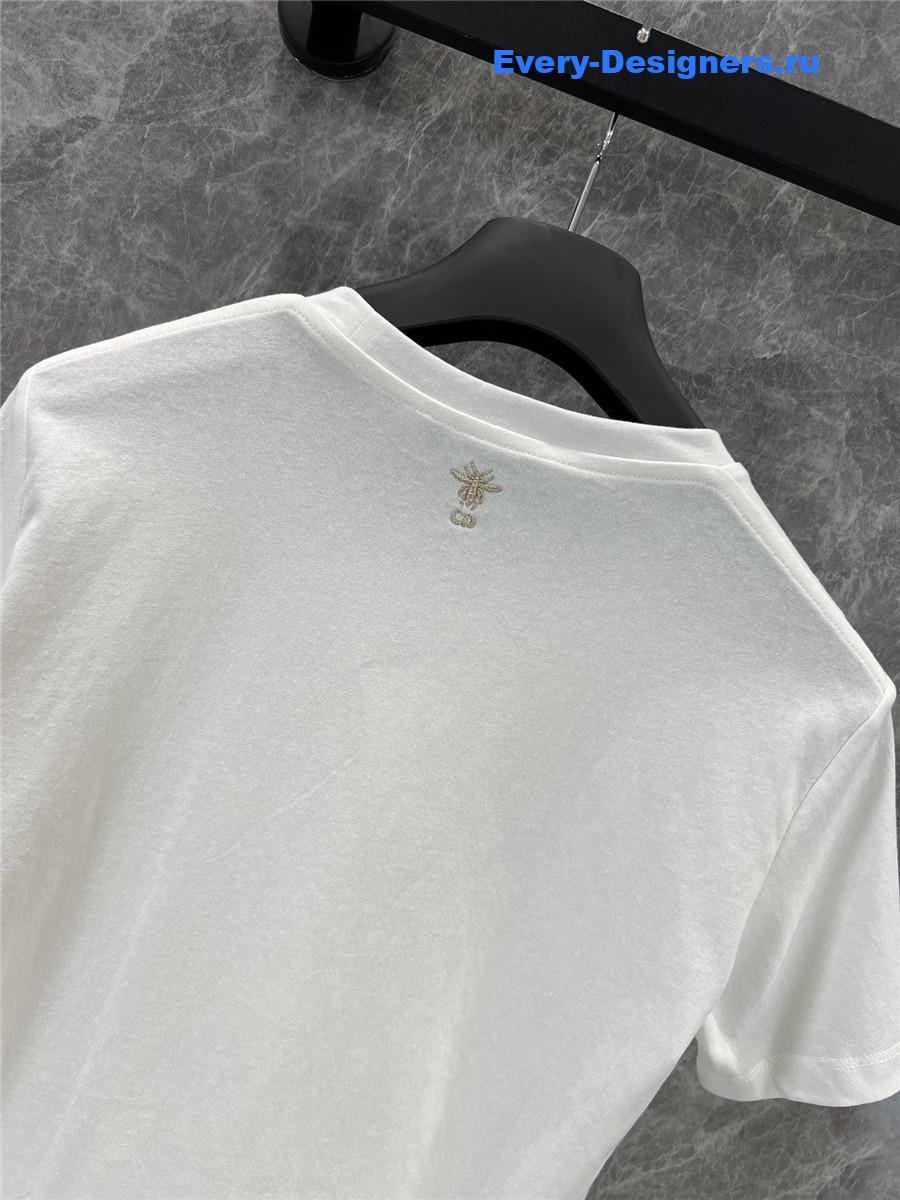 D10r gold-tone embroidered t-shirt