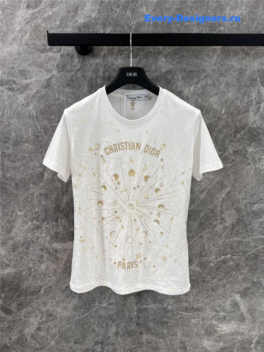 D10r gold-tone embroidered t-shirt