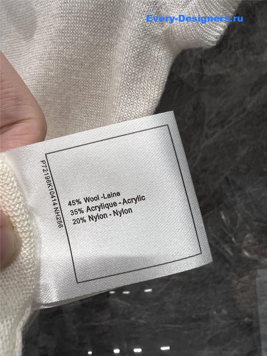 Ch**el beige crew neck knit top