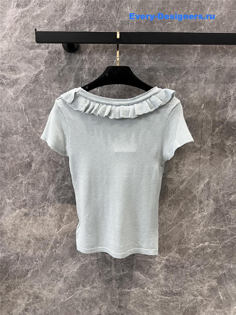 Ch**el crew neck knitted short sleeve top