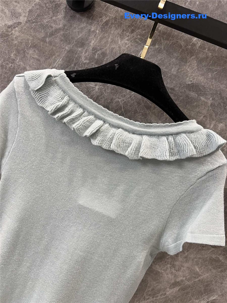 Ch**el crew neck knitted short sleeve top