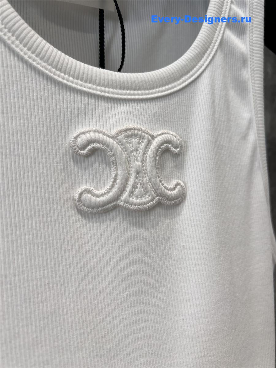 Ce1i*e arc de triomphe embroidery white vest