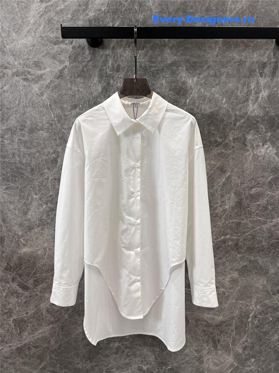 L0ew* irregular white loose shirt