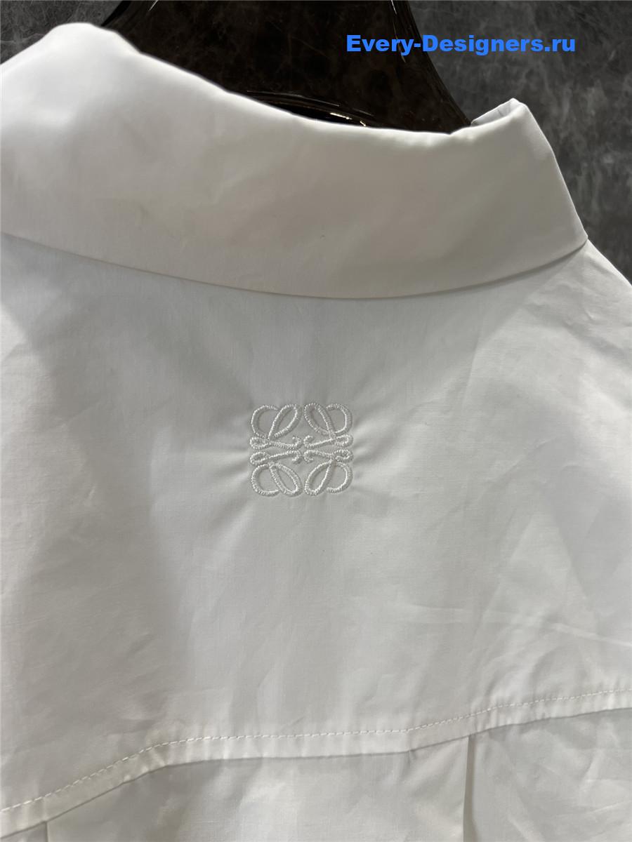 L0ew* irregular white loose shirt