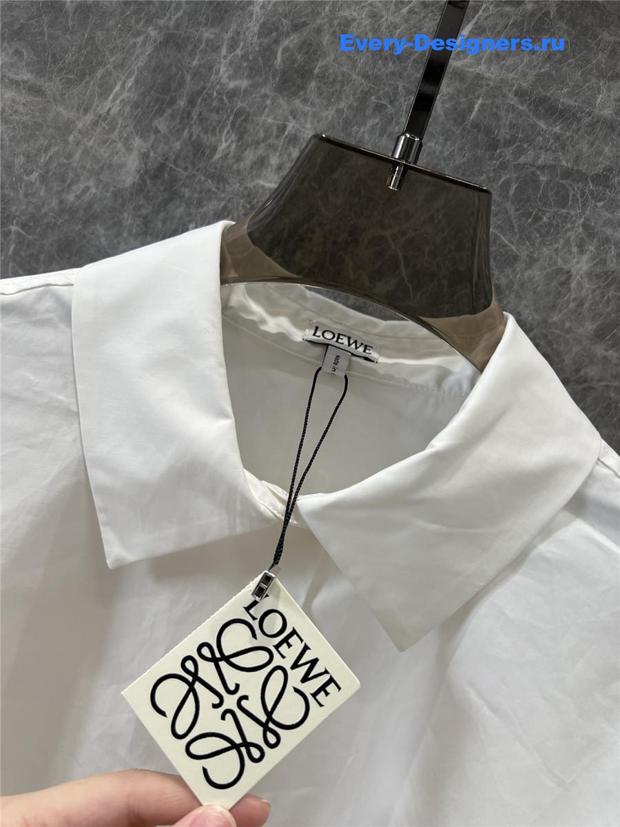 L0ew* irregular white loose shirt