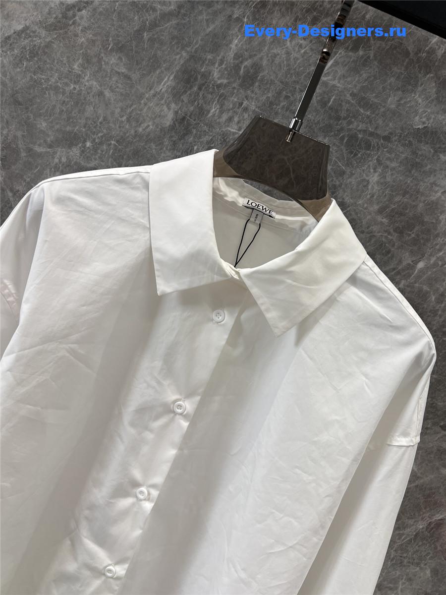 L0ew* irregular white loose shirt