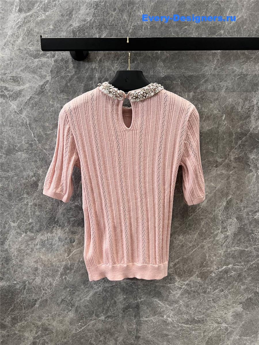 Va1e*ntin0 pink striped short-sleeve