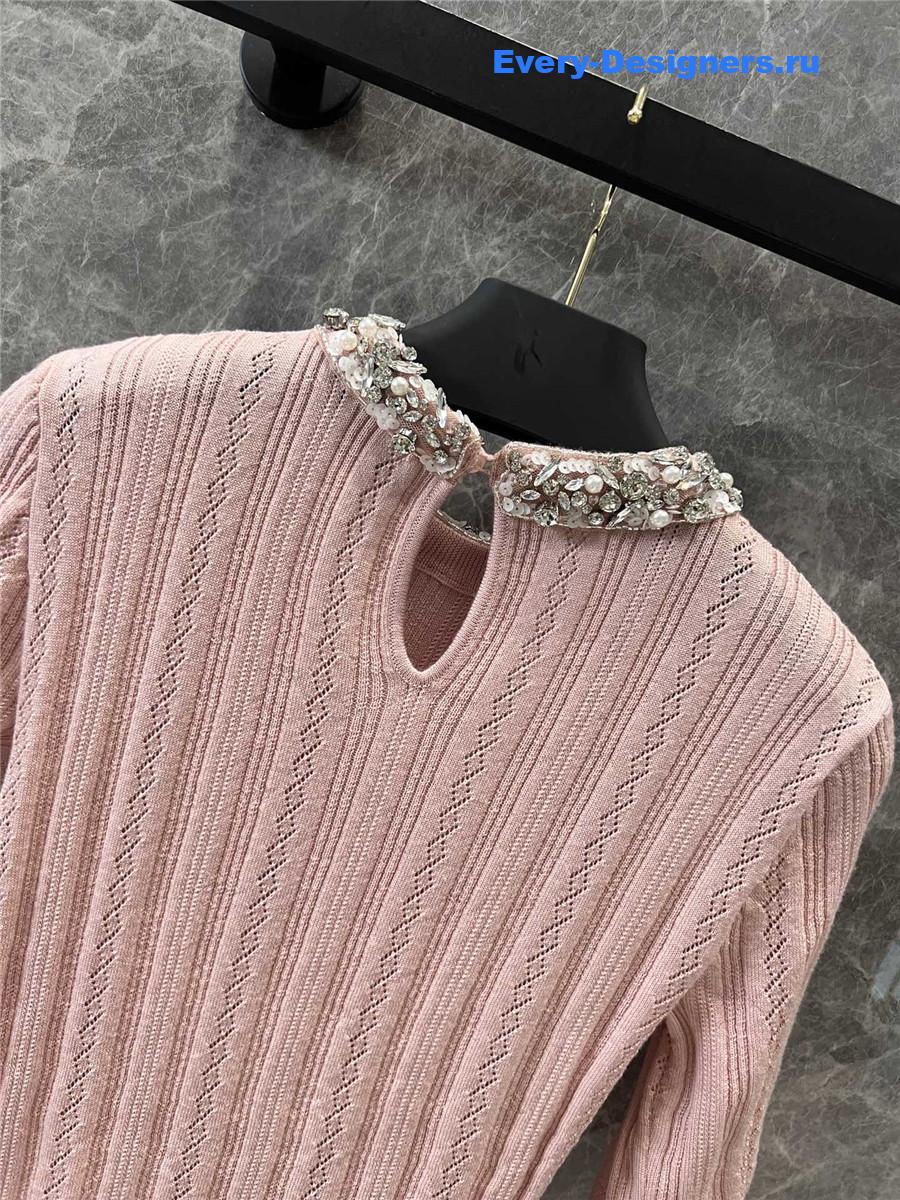 Va1e*ntin0 pink striped short-sleeve