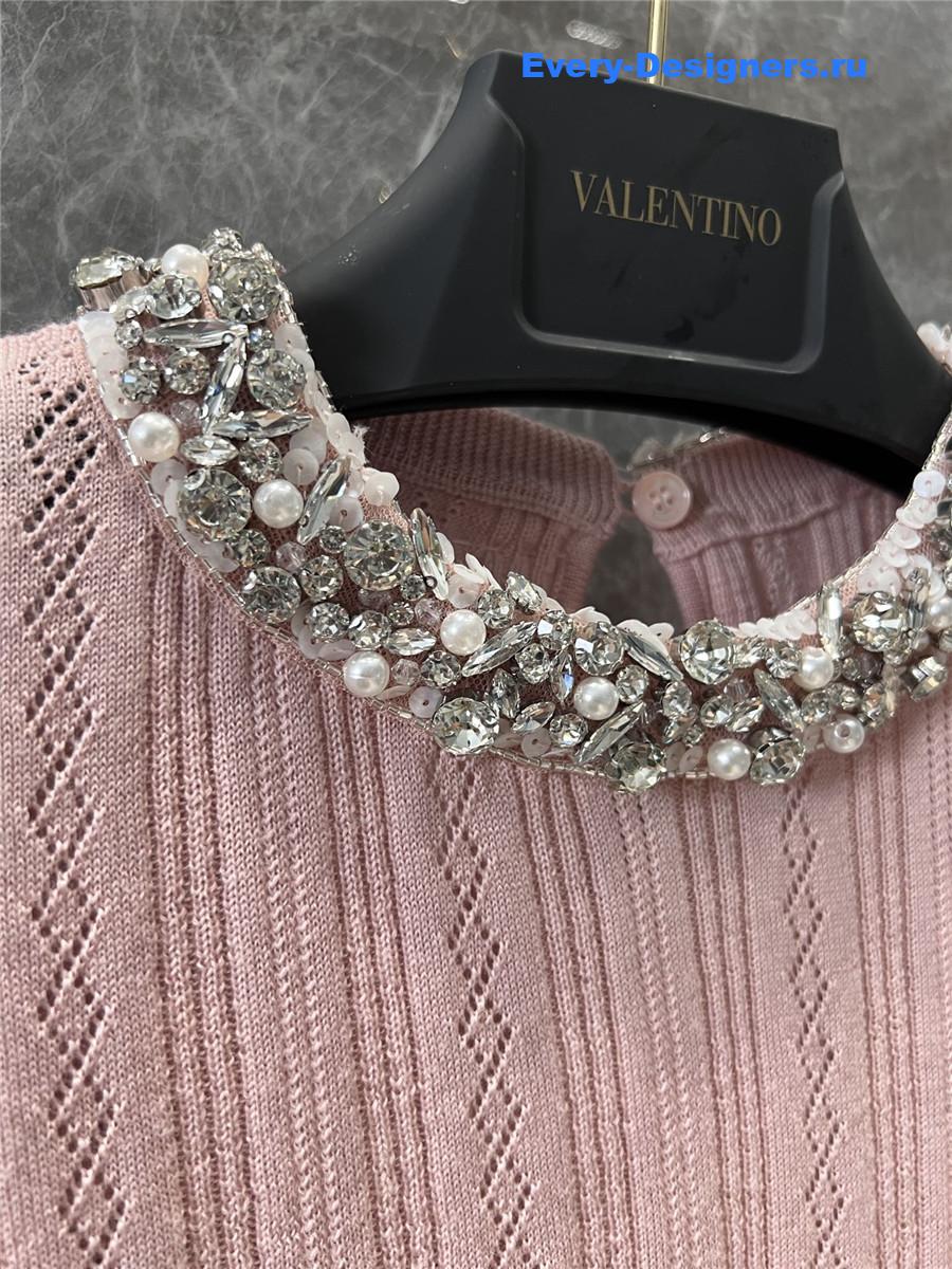 Va1e*ntin0 pink striped short-sleeve