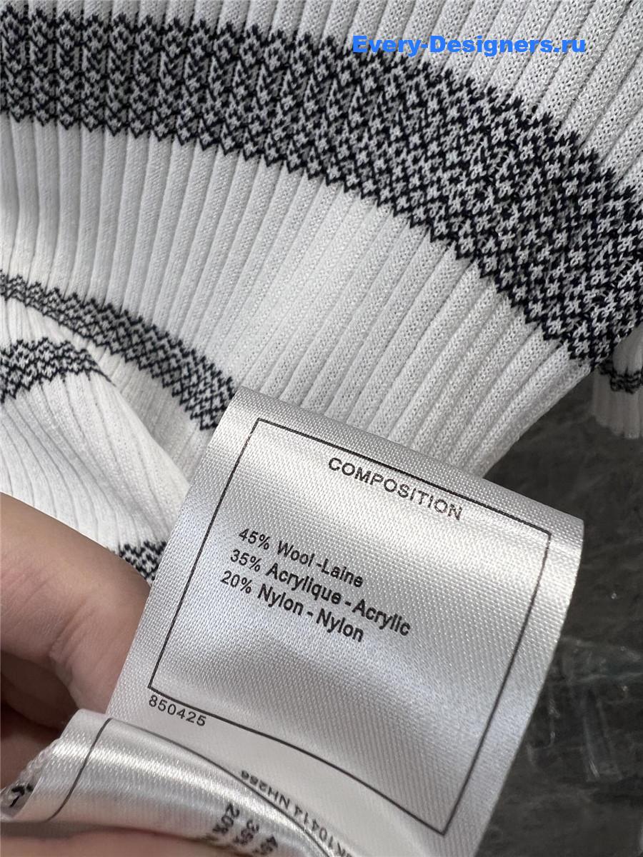 Ch**el striped knitted short-sleeved top