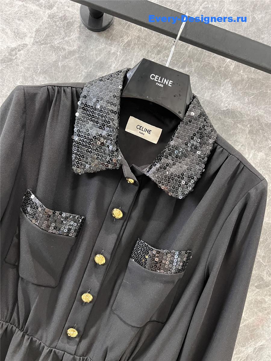 Ce1i*e spangle collar black dress