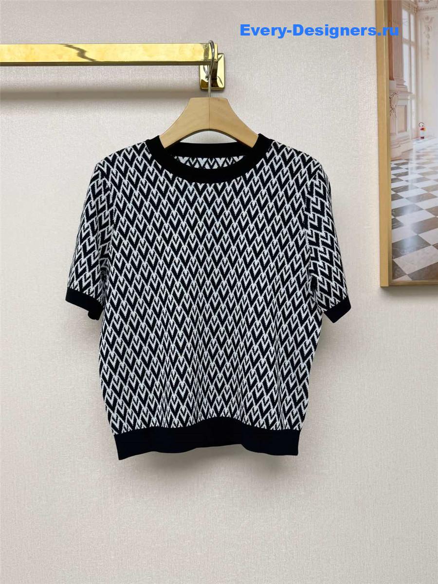 Va1e*ntin0 logo knit short sleeve