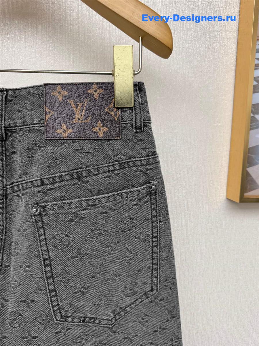 l0vis Vvtt0n grey logo denim wide leg jeans