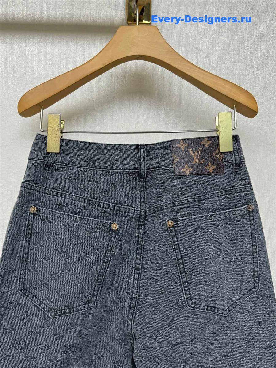 l0vis Vvtt0n grey logo denim wide leg jeans