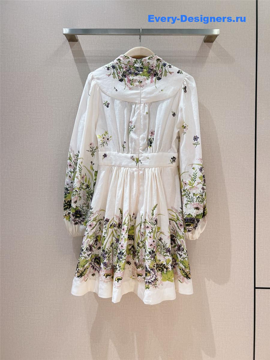 Zimm Halliday Plunge Linen Mini Dress