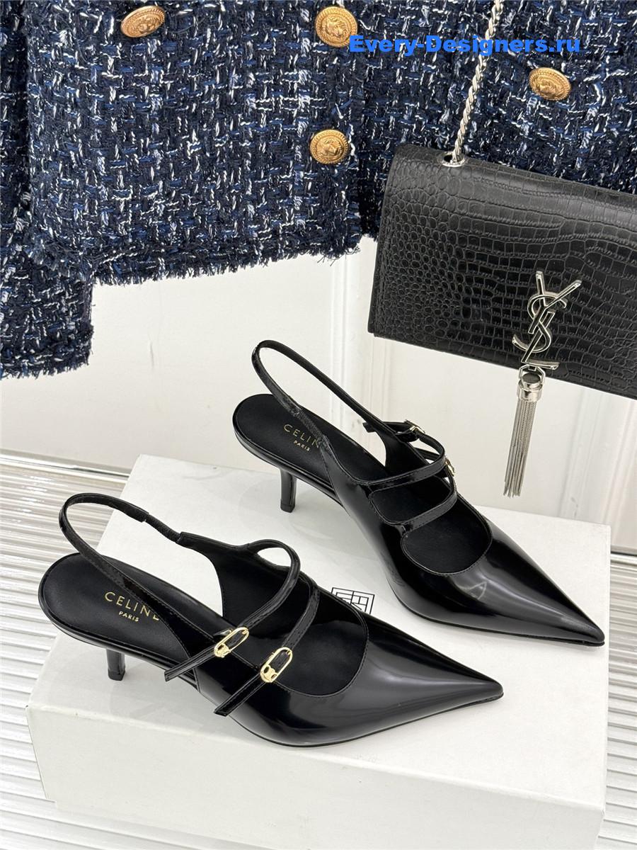 Ce1i*e patent leather slingback pumps