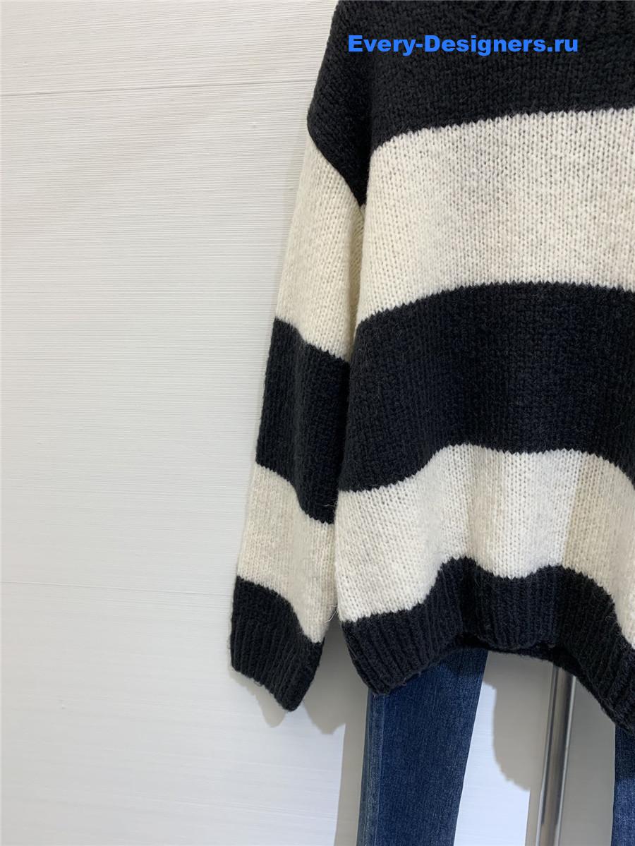 Ce1i*e stripe crew neck knit sweater
