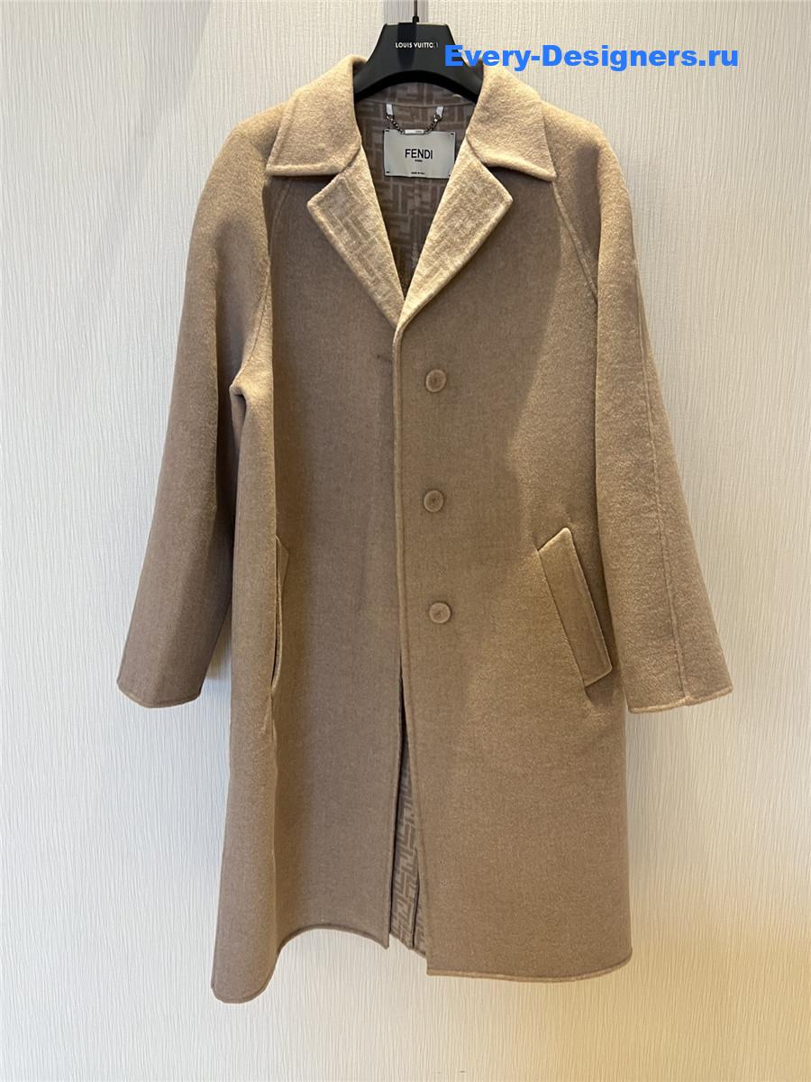 F**di ff beige wool coat