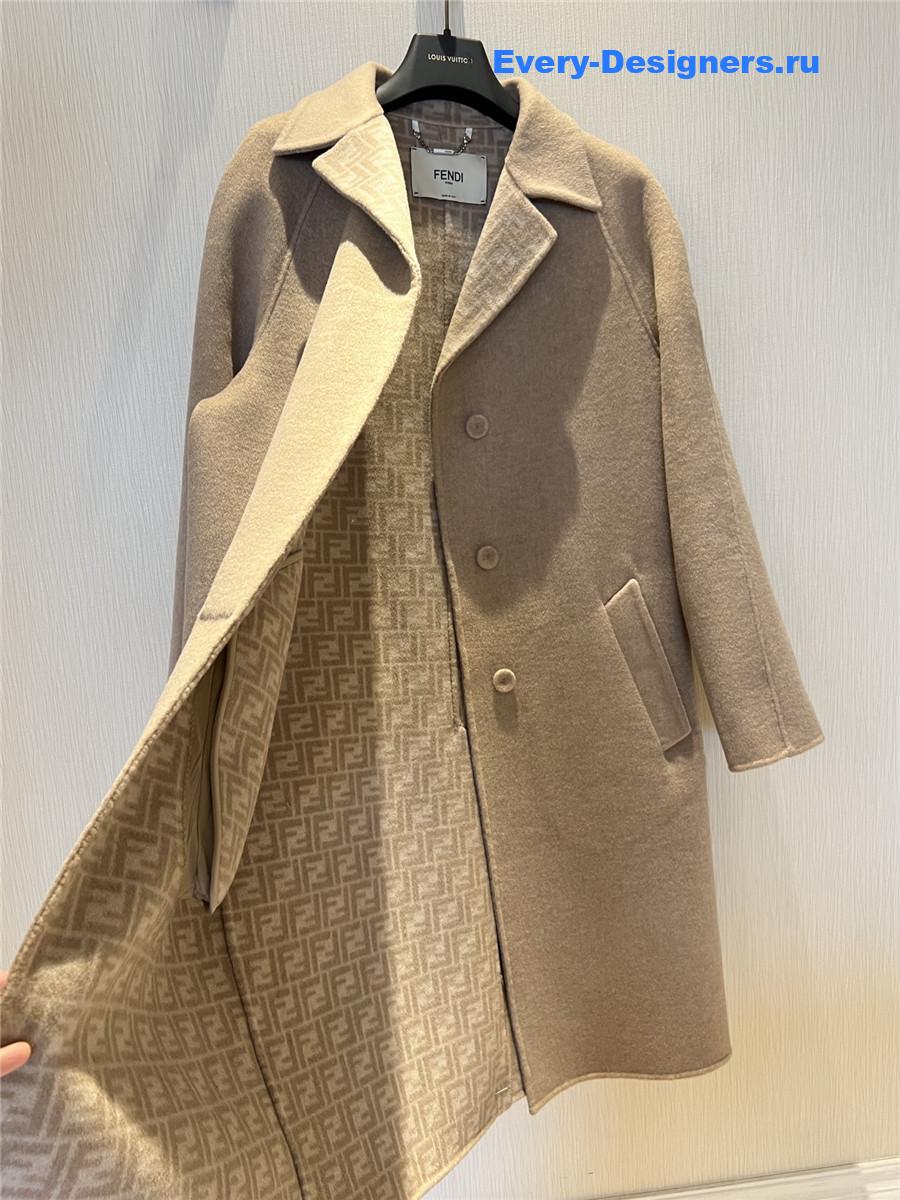 F**di ff beige wool coat