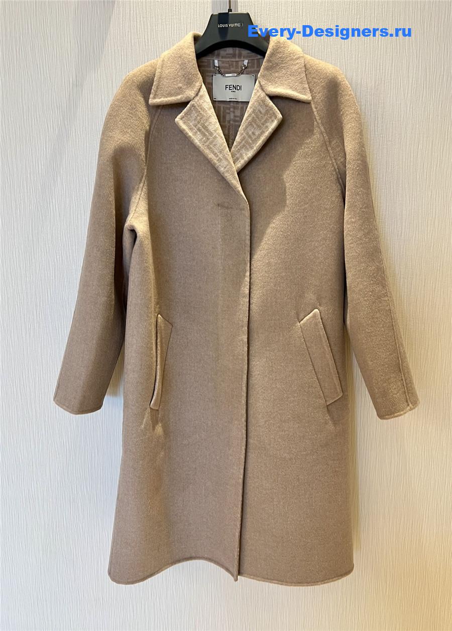 F**di ff beige wool coat