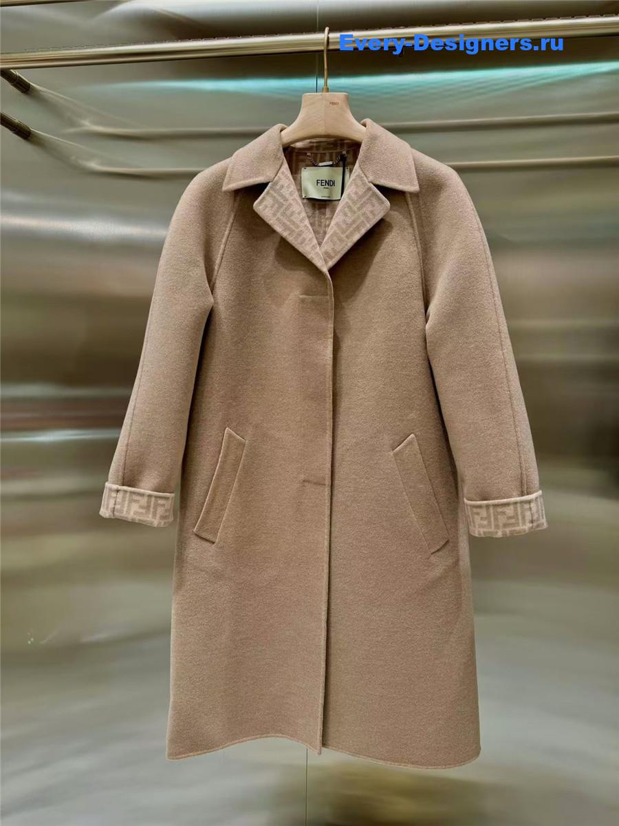 F**di ff beige wool coat