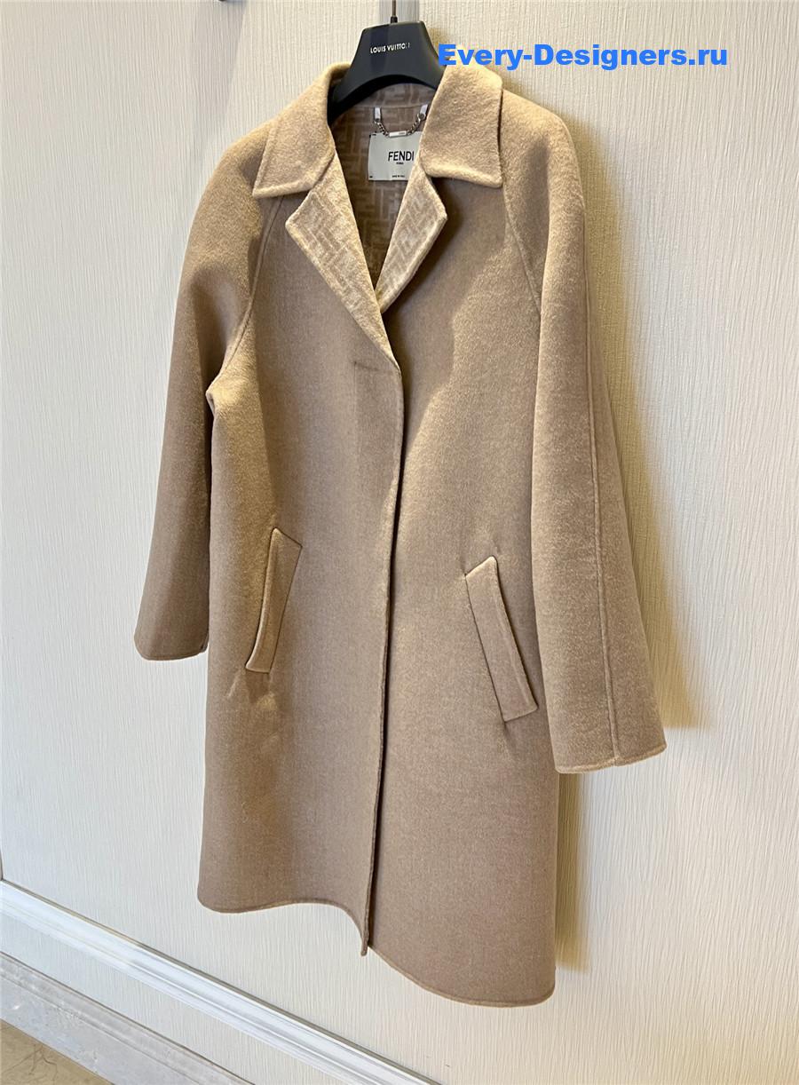 F**di ff beige wool coat