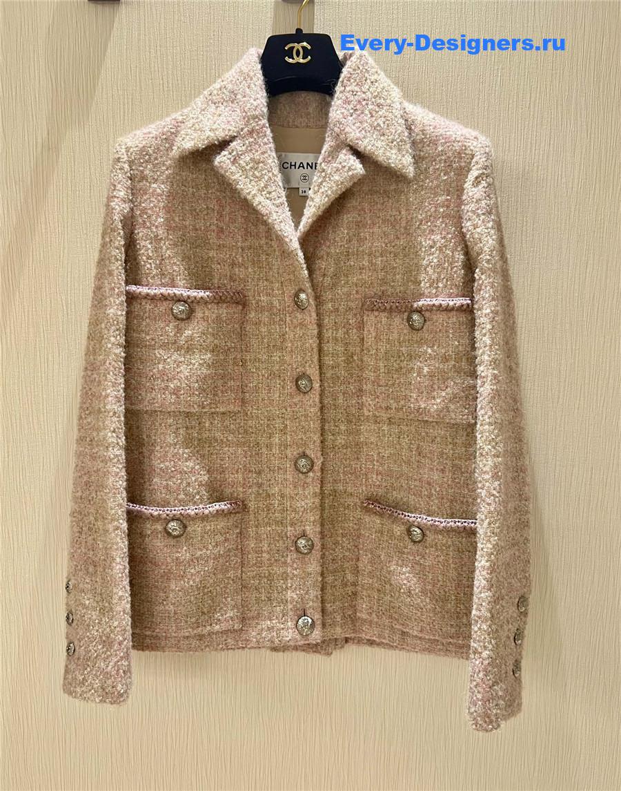 Ch**el pink four pocket tweed jacket