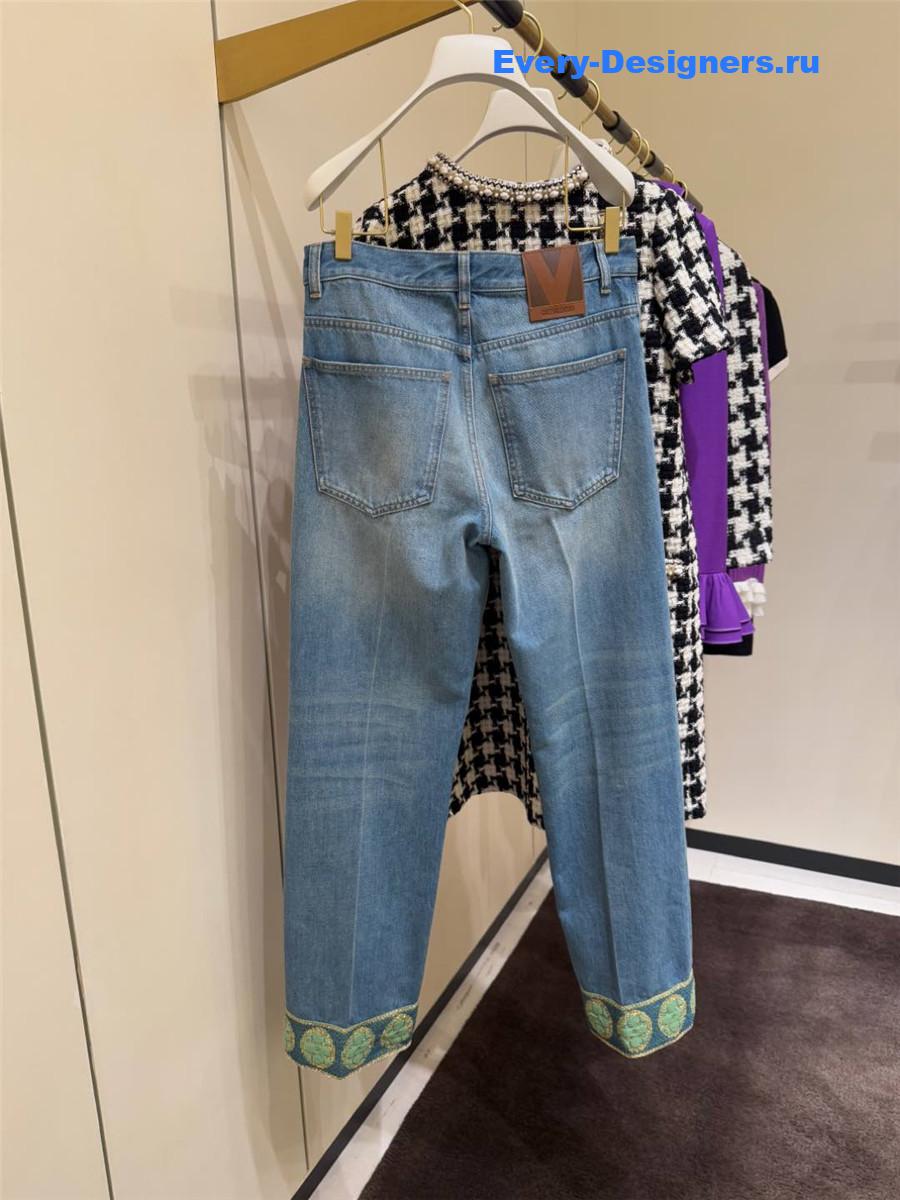 Va1e*ntin0 garavani wide-leg jeans