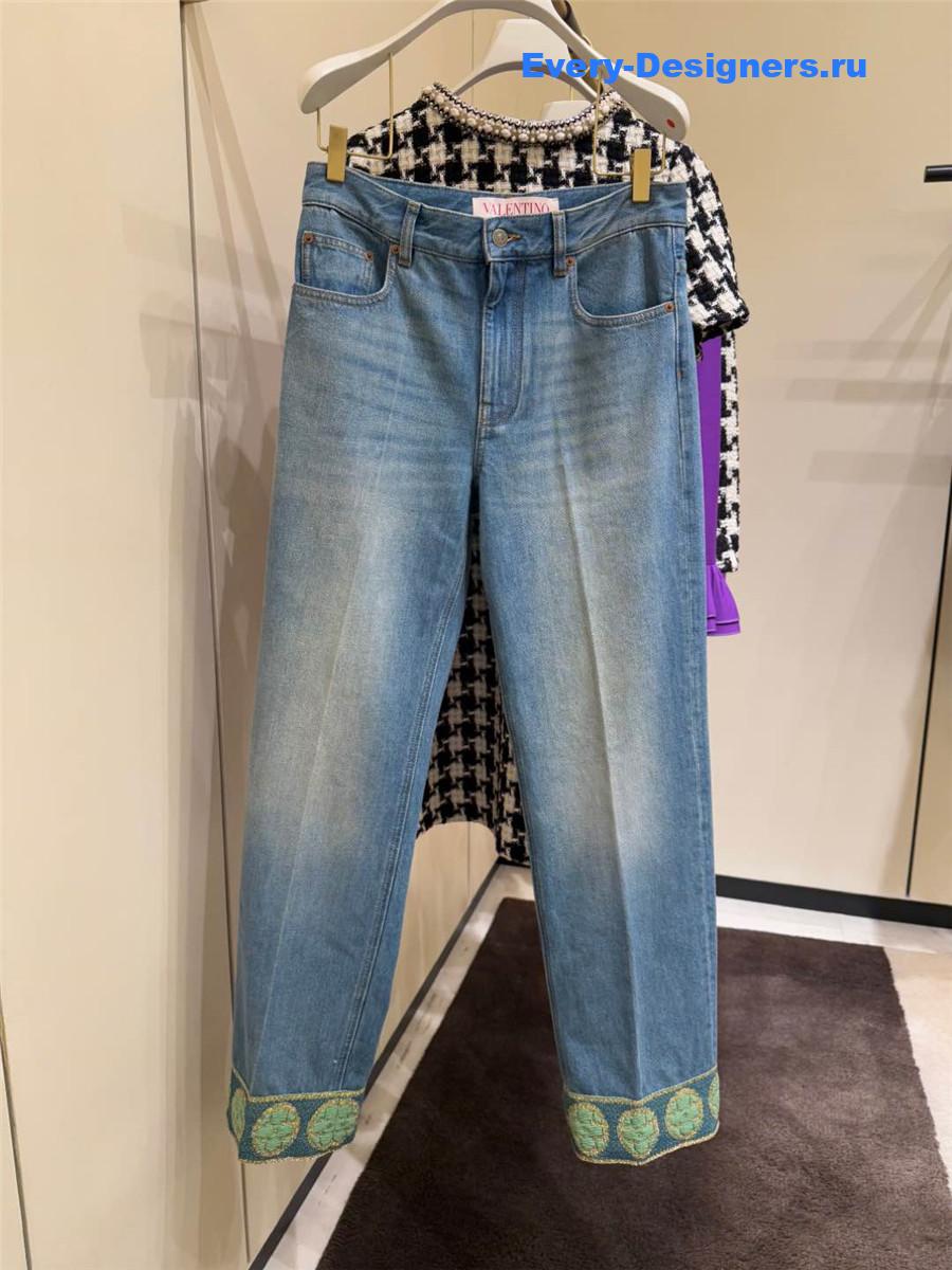 Va1e*ntin0 garavani wide-leg jeans