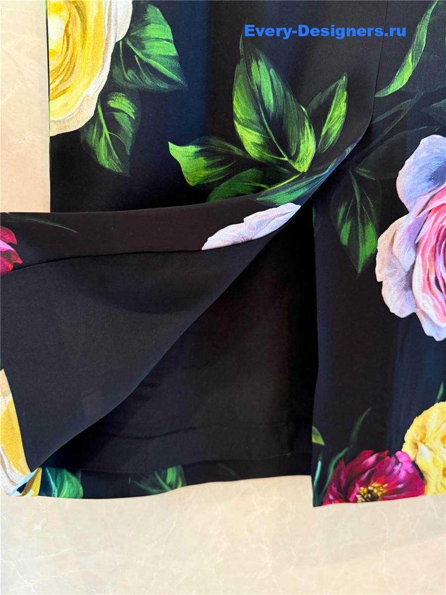 Dolce & Gabbana Floral Charmeuse Skirt