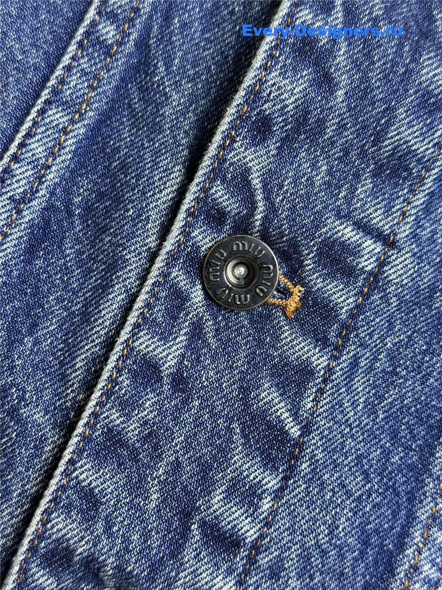 Miu Miu Navy Denim Blouson Jacket