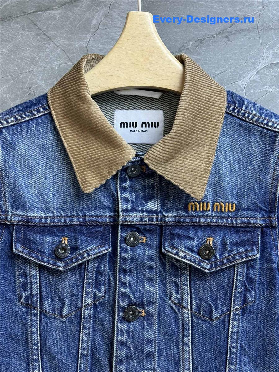 Miu Miu Navy Denim Blouson Jacket