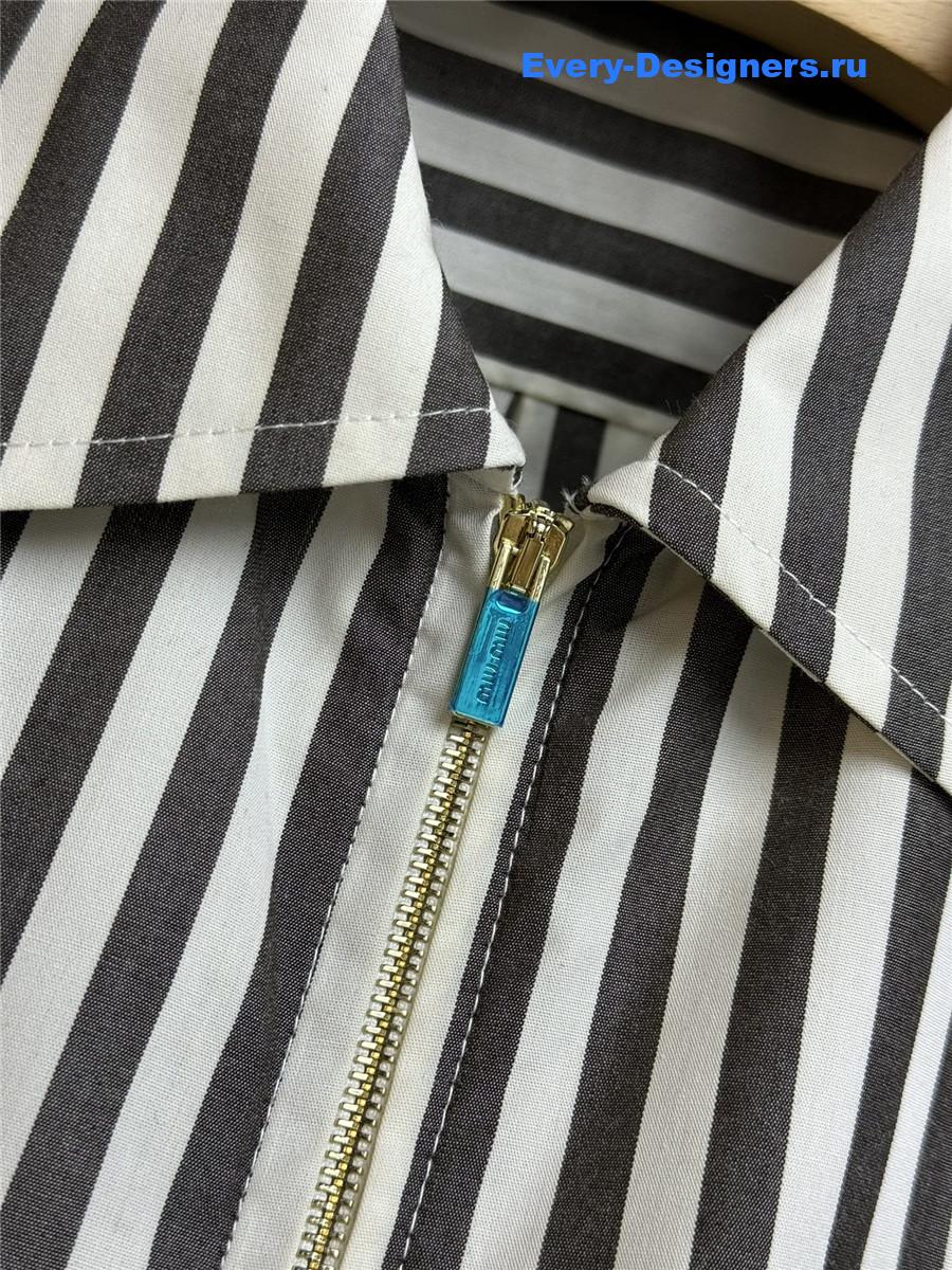 Miu Miu Striped Zip-Up Shirt