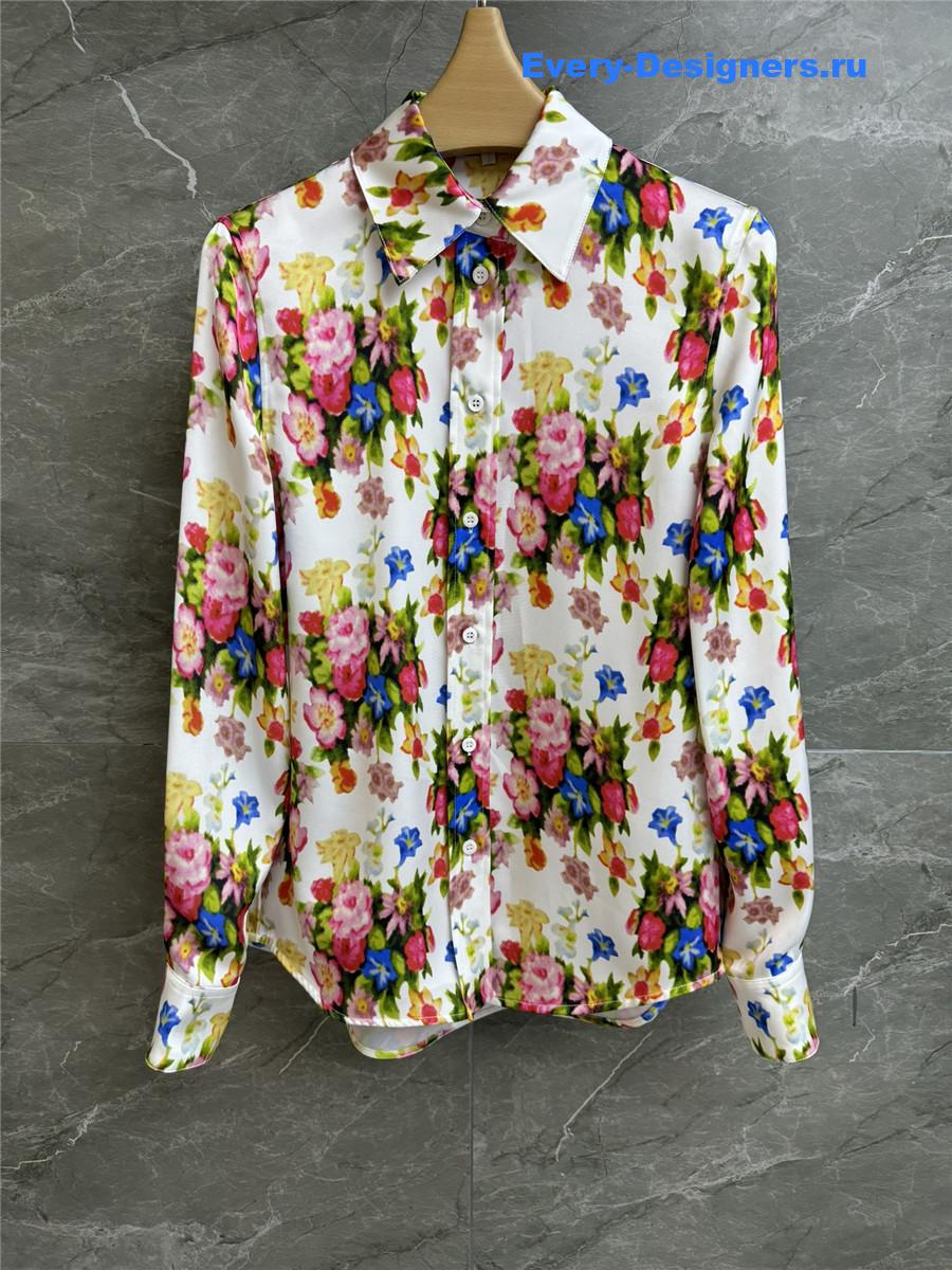 L0ew* silk floral print shirt women