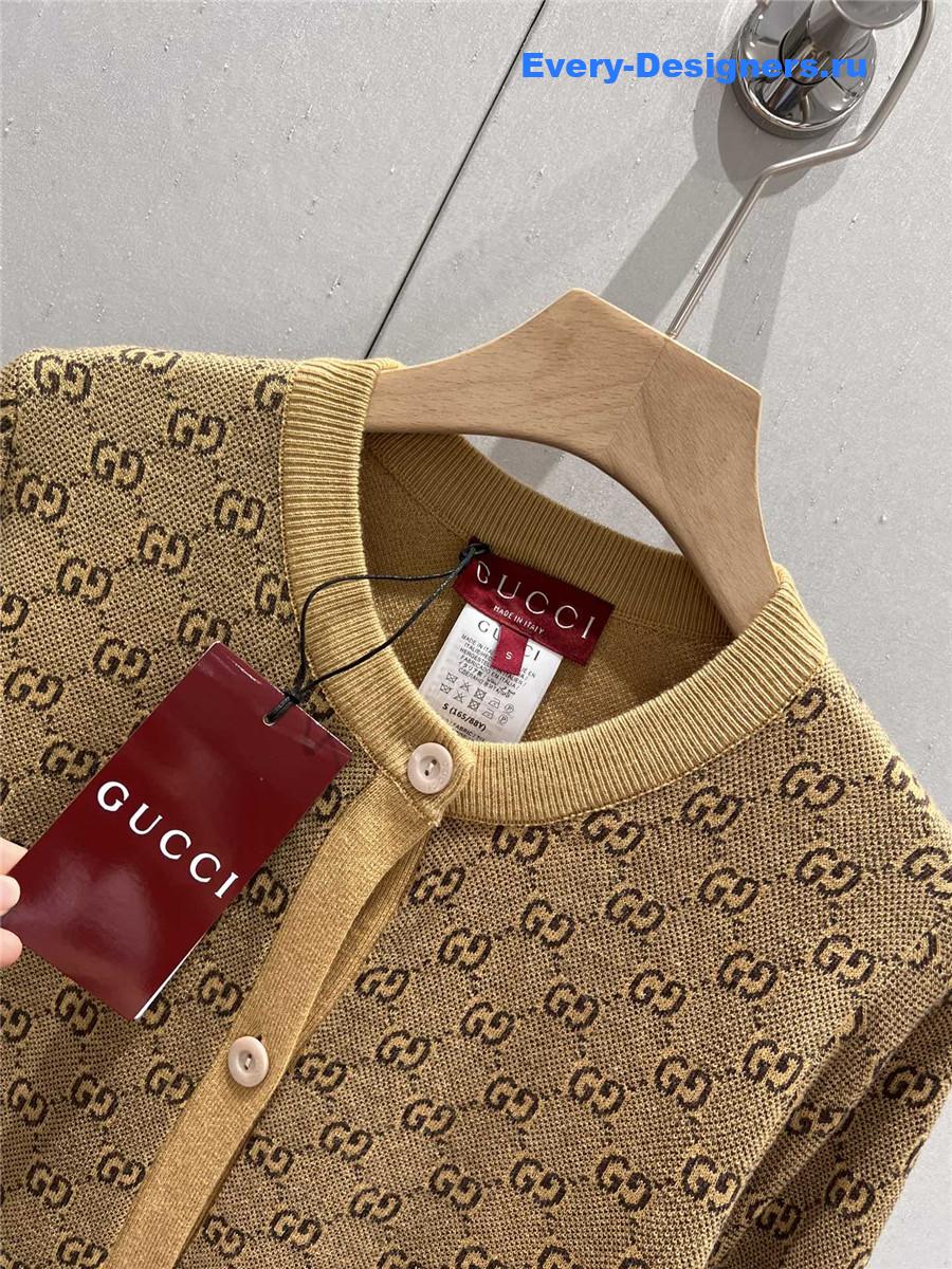 Gvc*1 gg letter rhinestone knitted cardigan