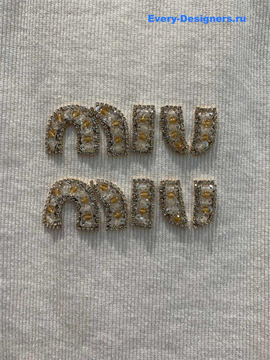 Miu Miu Rhinestone Beaded Lettering Vest