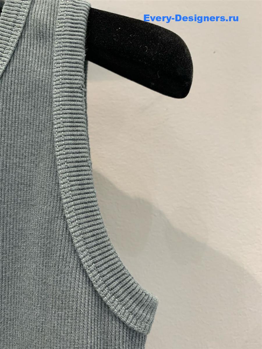 Miu Miu Rhinestone Logo Lettering Vest