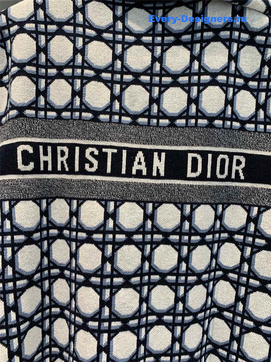 D10r oblique print double cashmere cardigan