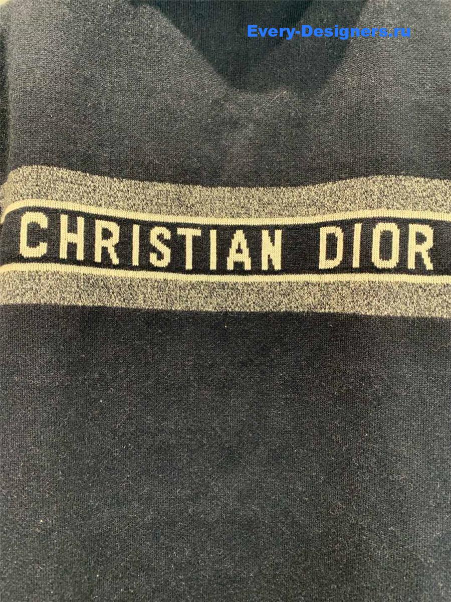 D10r oblique print double cashmere cardigan